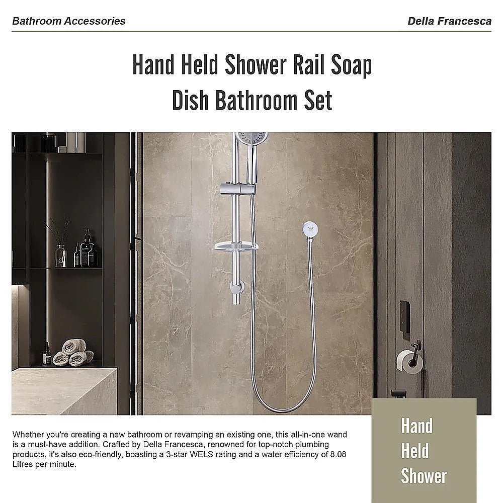 Handheld Shower Rail Soap Dish Bathroom Set