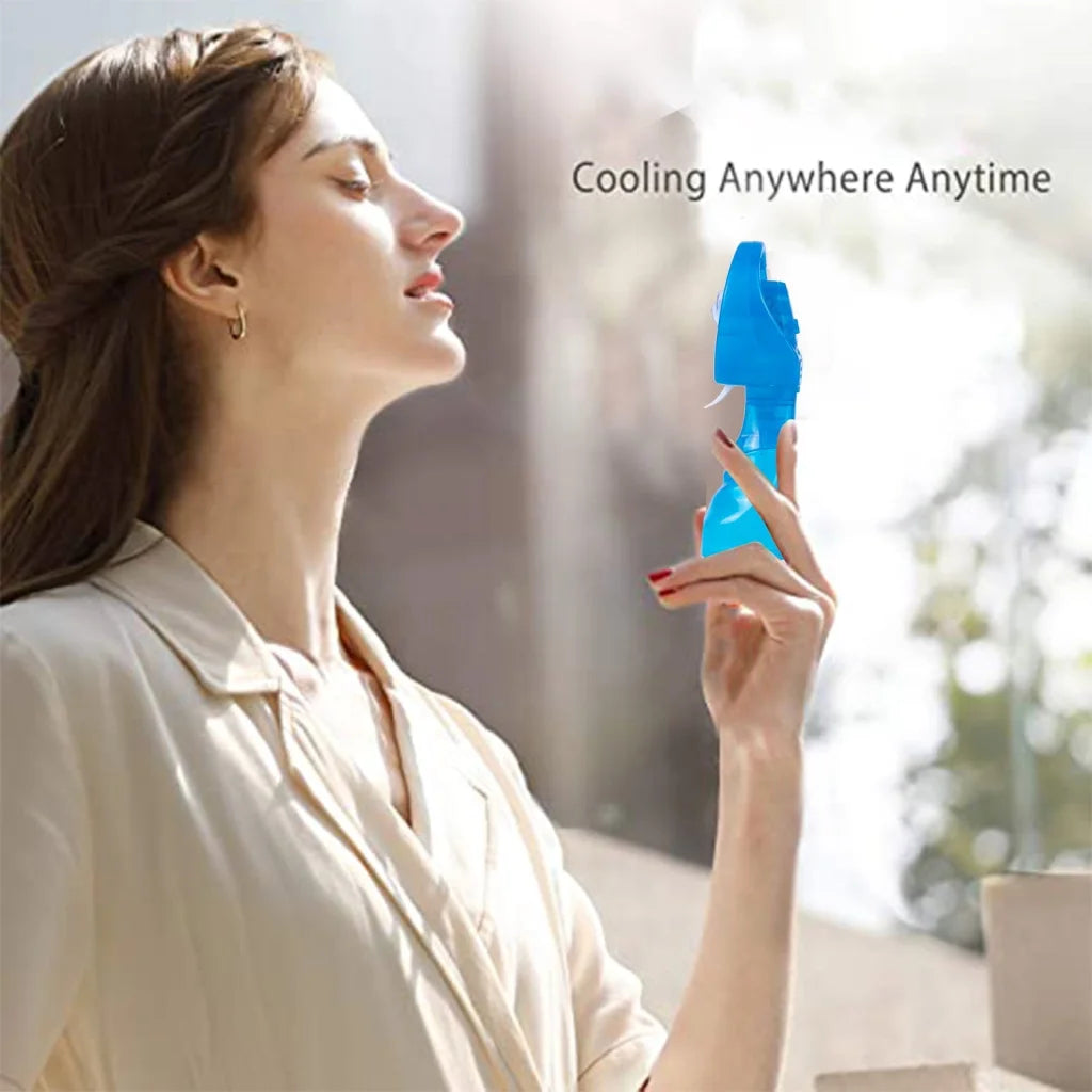 Handhold Battery Powered Personal Water Spray Fan-Blue/Pink