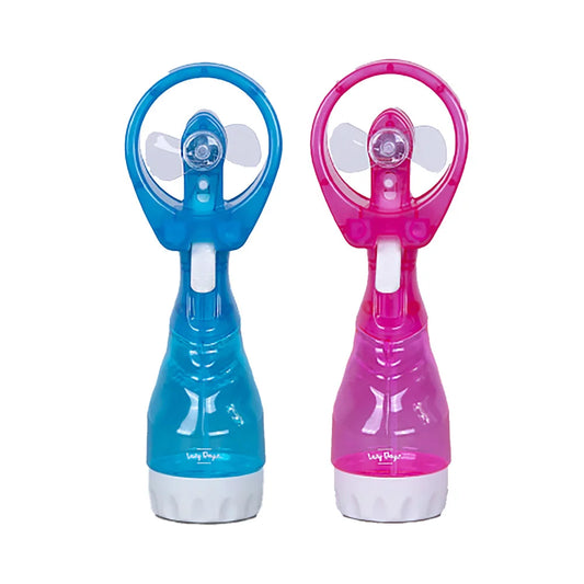 Handhold Battery Powered Personal Water Spray Fan-Blue/Pink