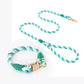 Handmade Rope Dog Collar and Leash Set - Colorful Woven