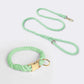 Handmade Rope Dog Collar and Leash Set - Colorful Woven