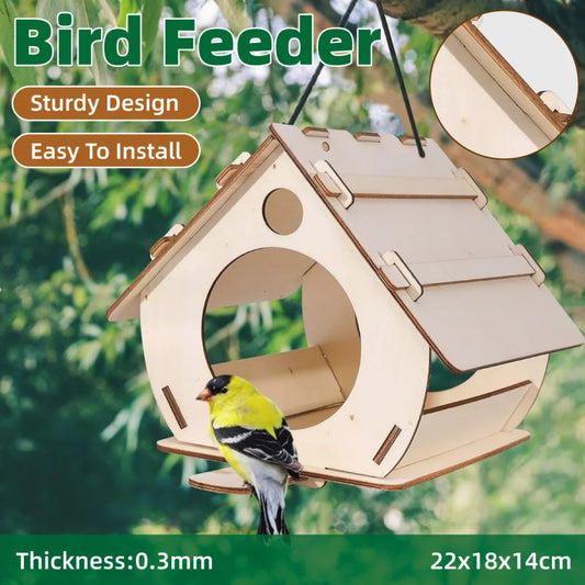 Hanging Bird House Nest Feeder Outdoor Garden Cage Shelter