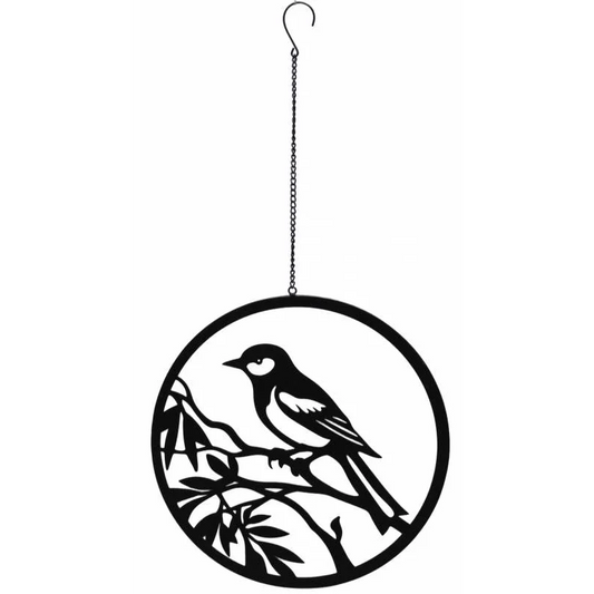 Hanging Birdie Metal Wall Art 40x77cm - Home & Garden >
