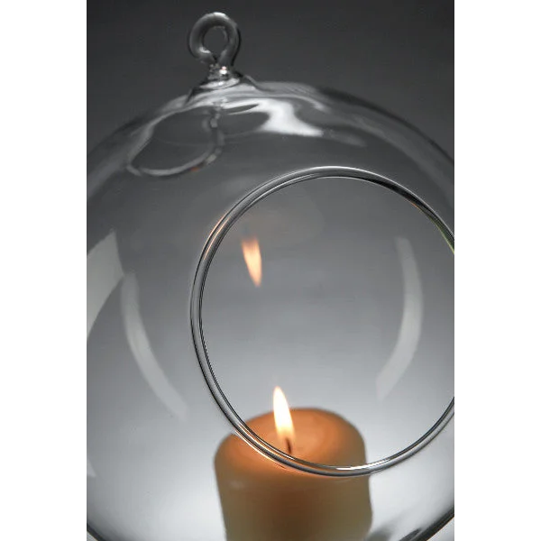 Hanging Clear Glass Ball Tealight Candle Holder 10 Pack
