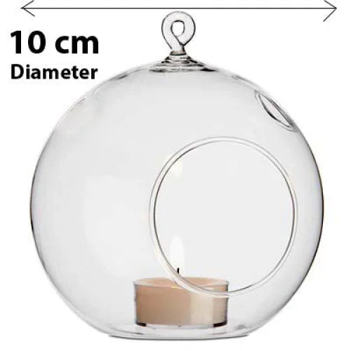 Hanging Clear Glass Ball Tealight Candle Holder 24 Pack
