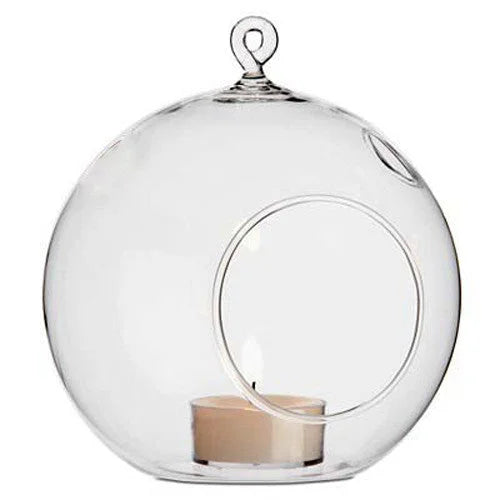 Hanging Clear Glass Ball Tealight Candle Holder Set of 4
