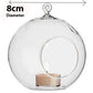 Hanging Clear Glass Ball Tealight Candle Holder Set of 4