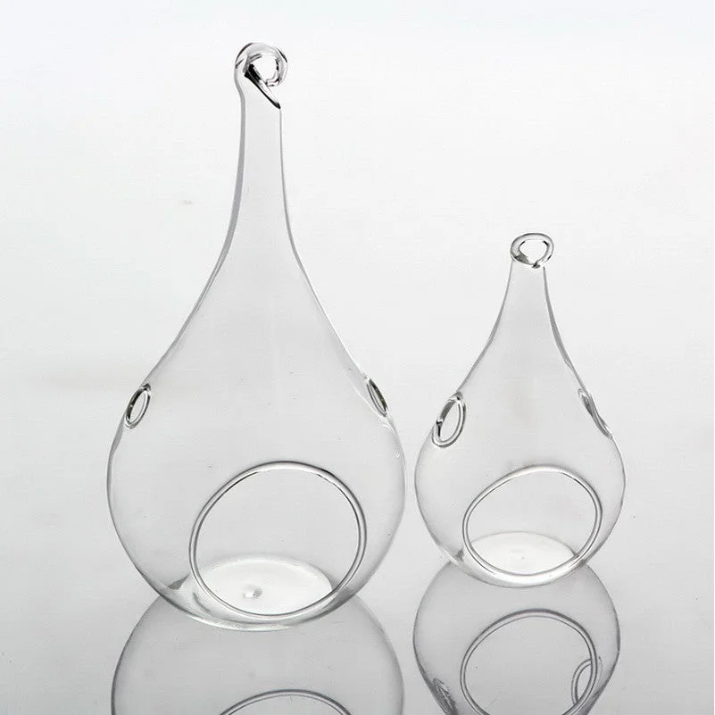 Hanging Clear Glass Tealight Candle Holder 10 Pack - 12cm