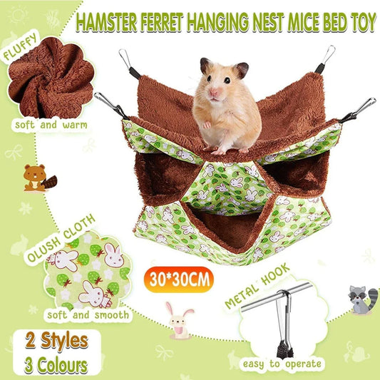 Hanging Hammock Nest Bed for Hamster Guinea Pig Ferret Rat