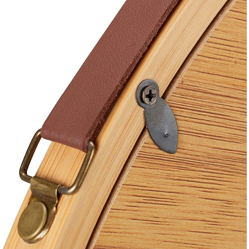 Hanging Round Wall Mirror 38cm - Solid Bamboo Frame