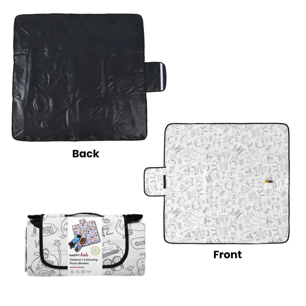 Happy Kids Monster Squad Colour Me In Picnic Blanket 125 x