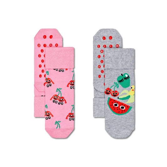 Happy Socks Kids Anti Slip Fruit Mix  2-Pack 2-3Yrs-1973194221749932032