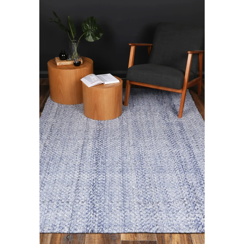 Harlow Chignon Blue Wool Blend Rug - 160x230 - Home & Garden