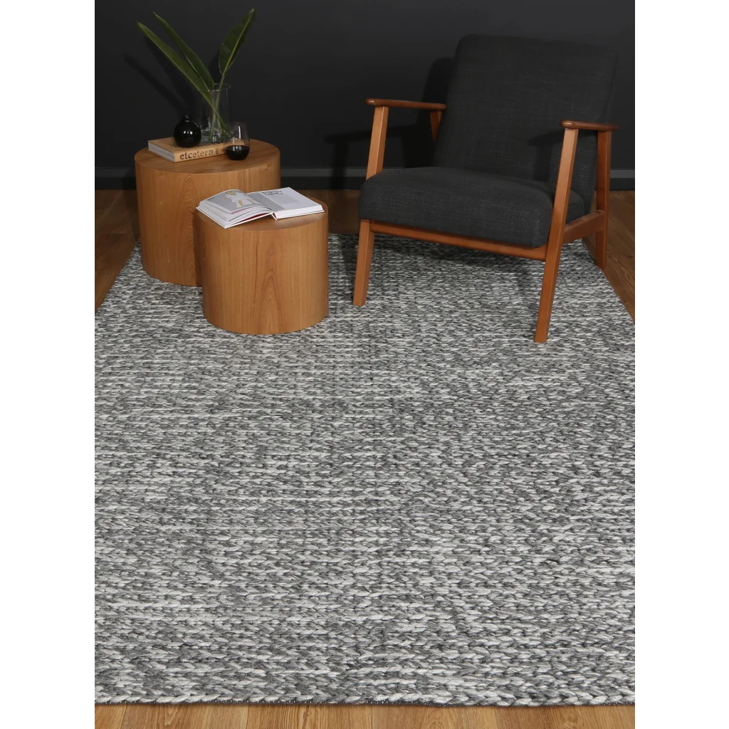 Harlow Cue Charcoal Wool Blend Rug - 160x230 - Home & Garden