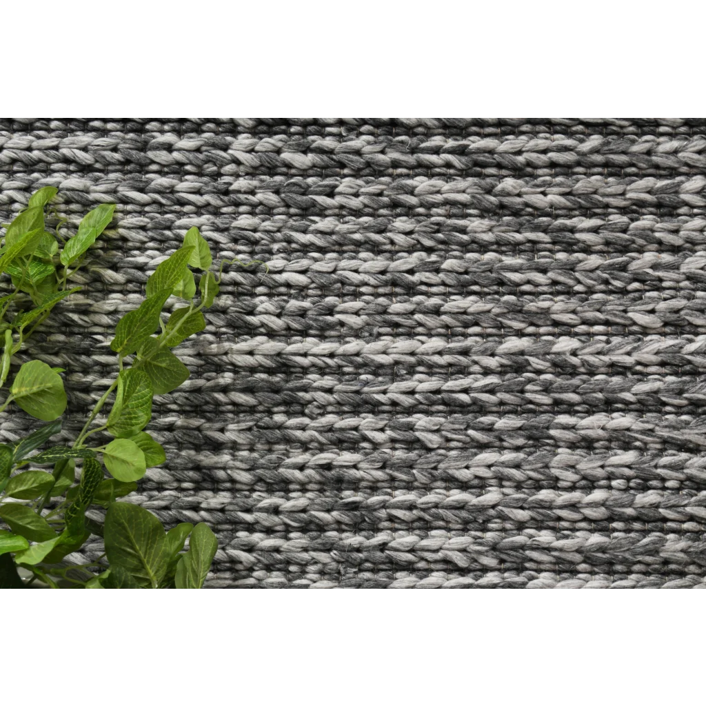 Harlow Cue Charcoal Wool Blend Rug - 240x330 - Home & Garden