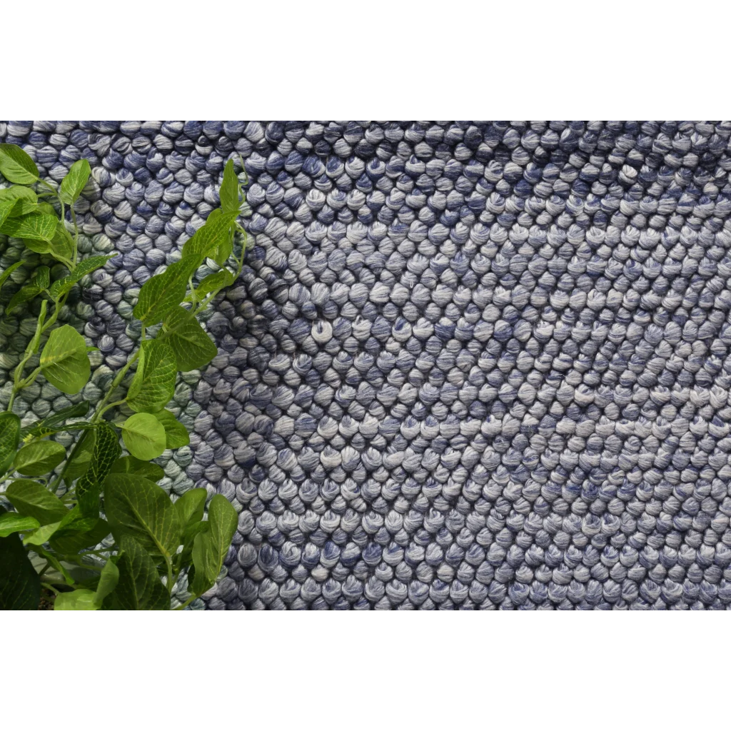 Harlow Loopy Blue Wool Blend Rug - 240x330 - Home & Garden