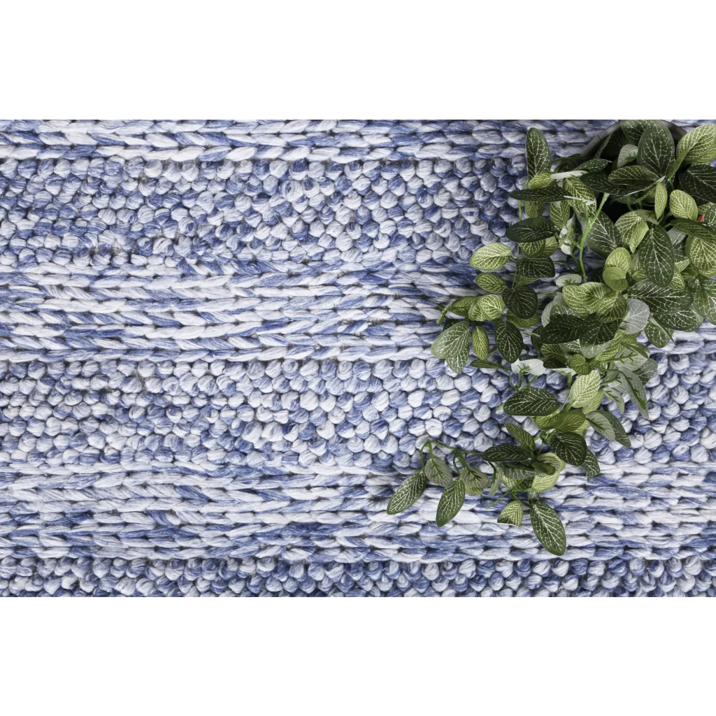 Harlow Ringlets Blue Wool Blend Rug - 200x290 - Home &