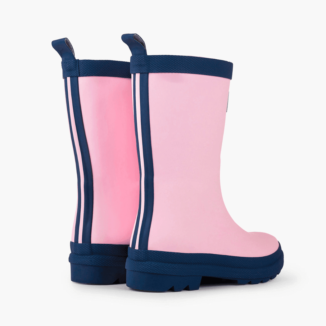 HATLEY Matte Kids Rain Boots | Pink & Navy size 5