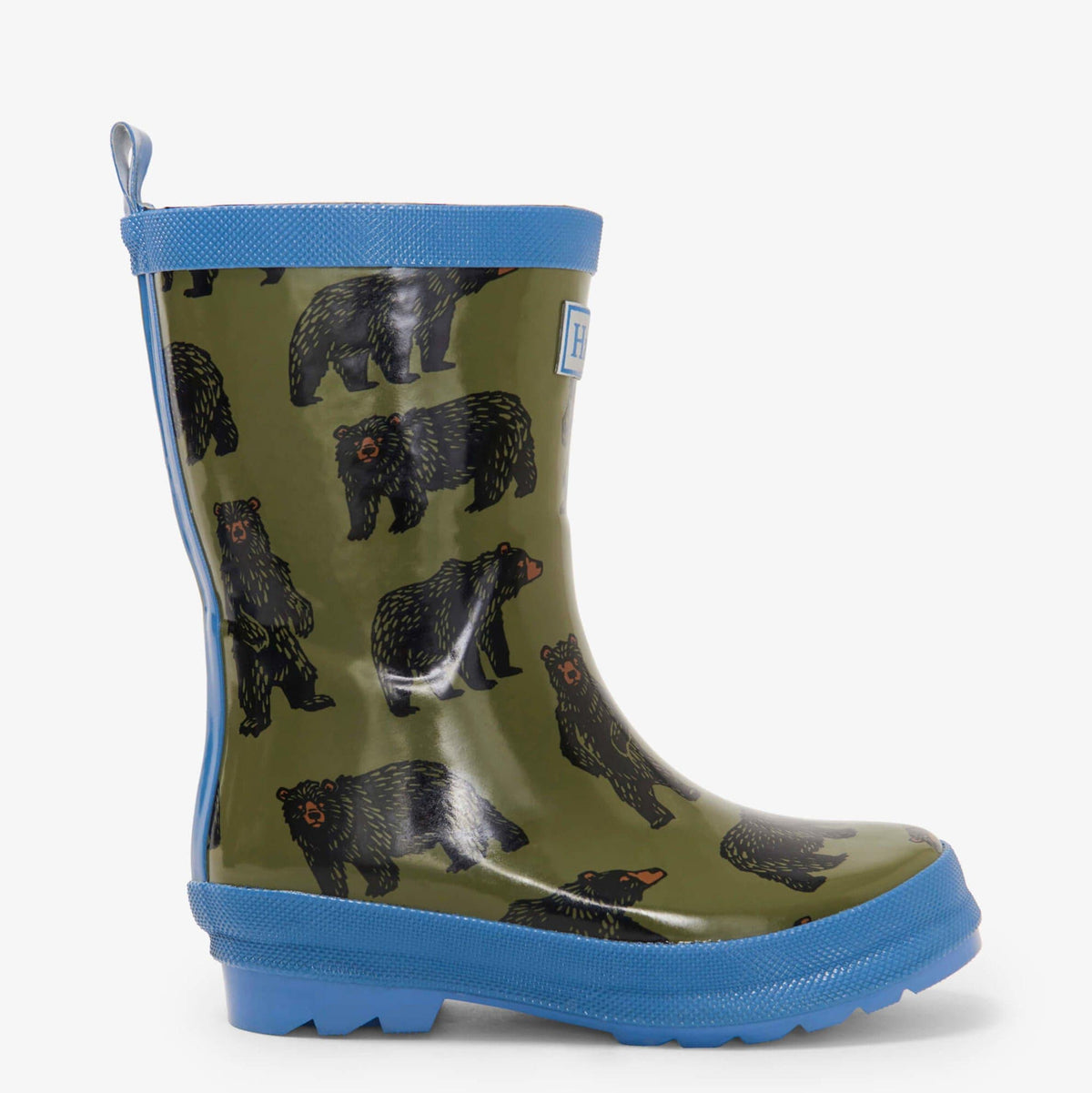 HATLEY Shiny Kids Rain Boots | Wild Bear - size 9