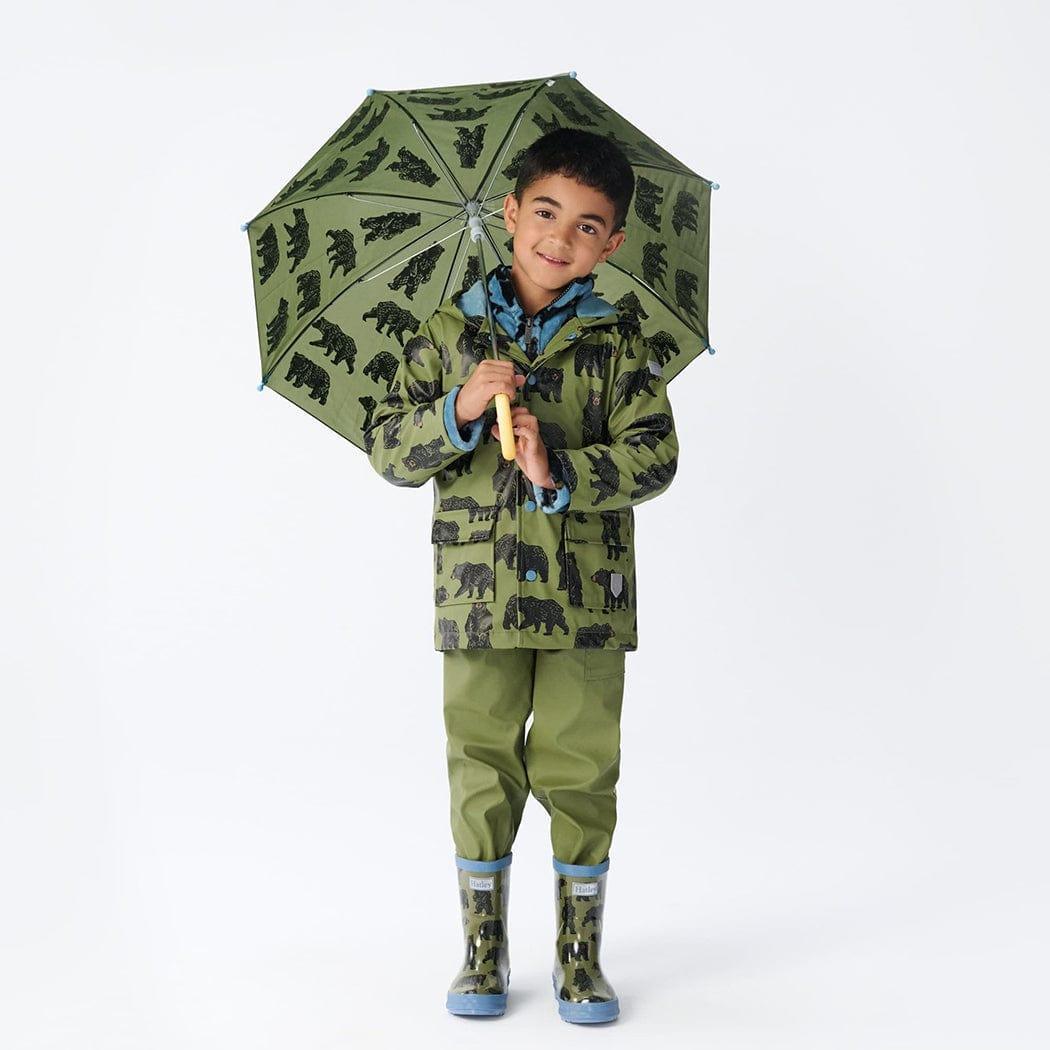 HATLEY Shiny Kids Rain Boots | Wild Bear - size 9