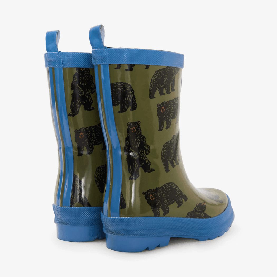 HATLEY Shiny Kids Rain Boots | Wild Bear - size 9