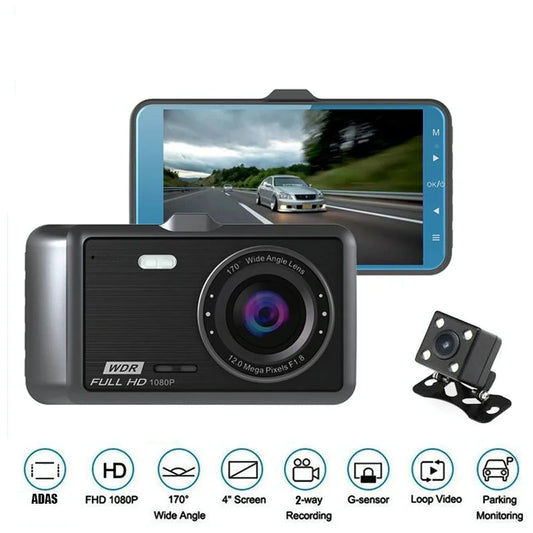 Hd 1080p Dual Camera Car Recorder with 4 Ips Screen and 170