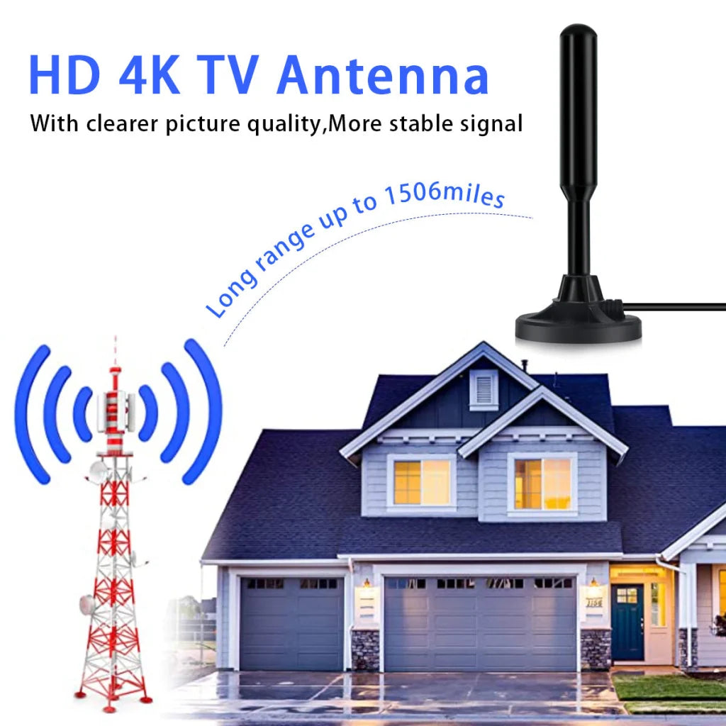 HD 4K Digital TV Antenna - 22dB High Gain Long Range