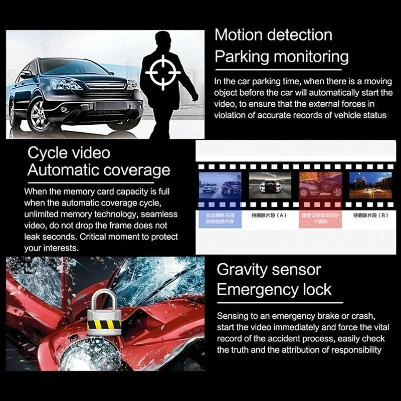 Hd Night Vision Car Dash Cam with 4k Wifi Recording - Auto