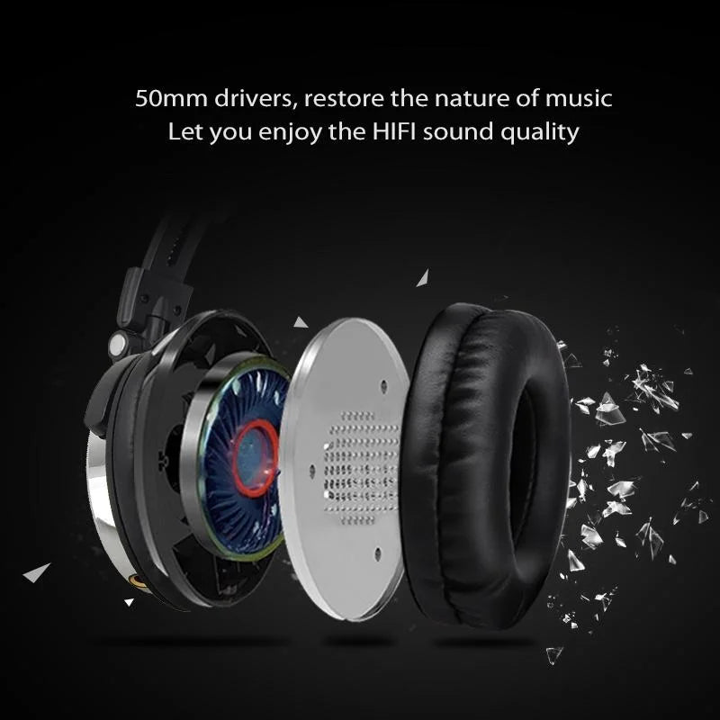 Head-Mounted Wired Headphone With Noise Reduction And Mic