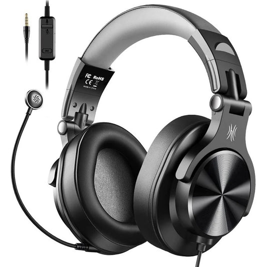 Head-Mounted Wired Headphone With Noise Reduction & Mic