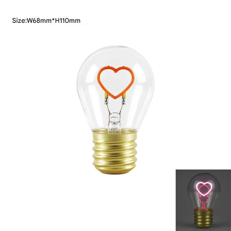 Heart Shape Portable USB Rechargeable LED Bulb - Night