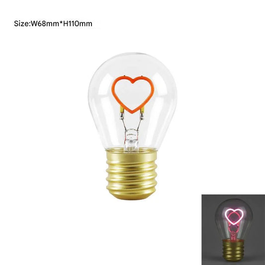 Heart Shape Portable USB Rechargeable LED Bulb - Night