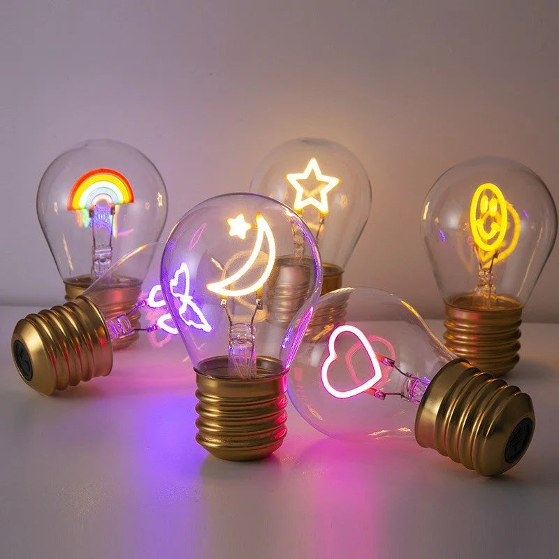 Heart Shape Portable USB Rechargeable LED Bulb - Night
