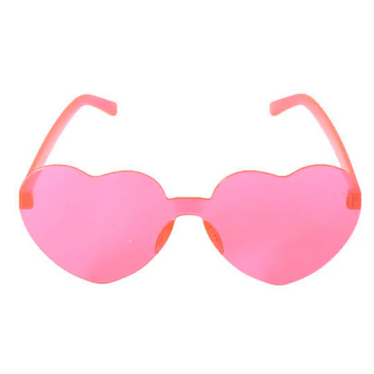 Heart Sun Glasses Metal Frame Costume - Pink - Occasions >