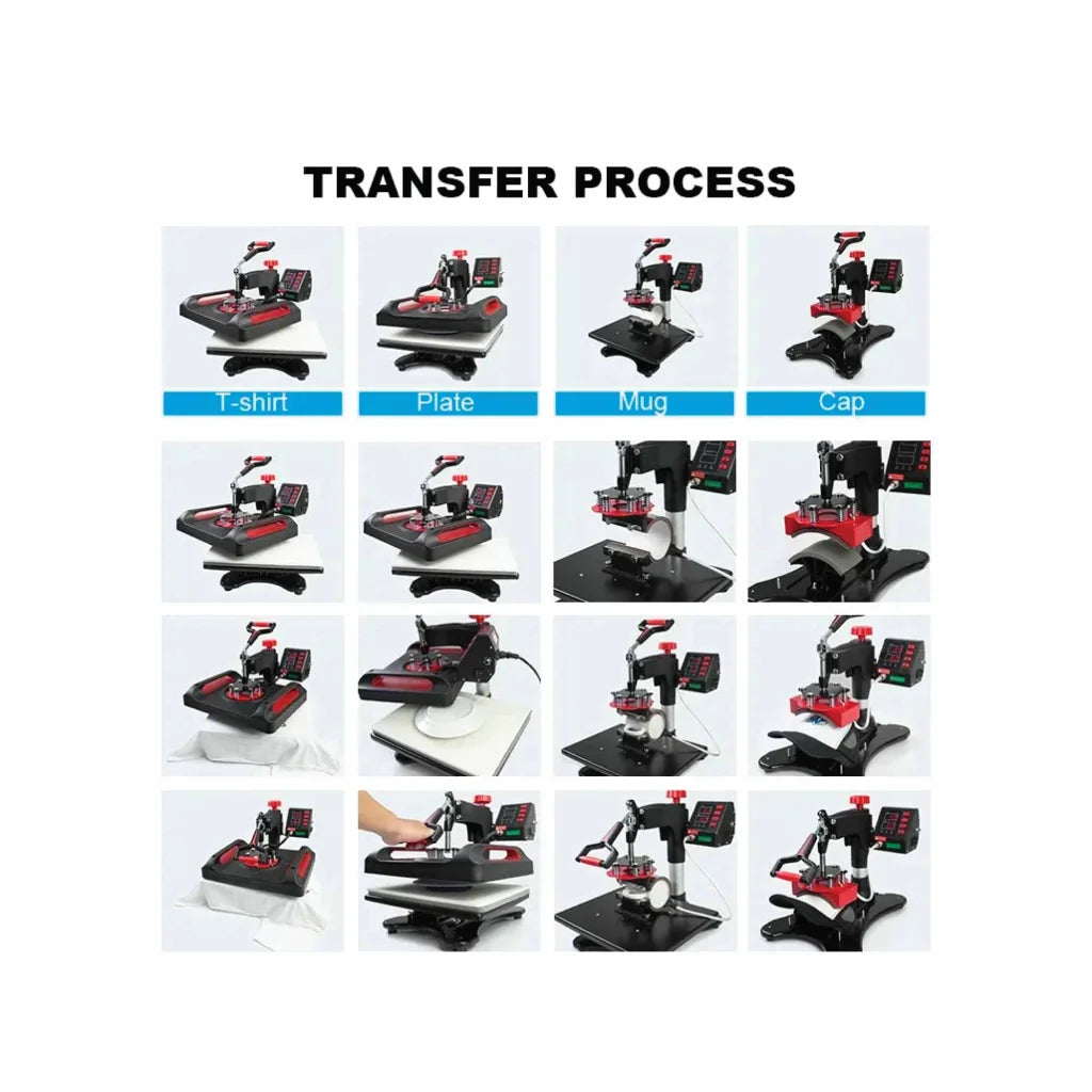Heat Press 8-in-1 Combo DIY Hobby Craft Logo Transfer HVT