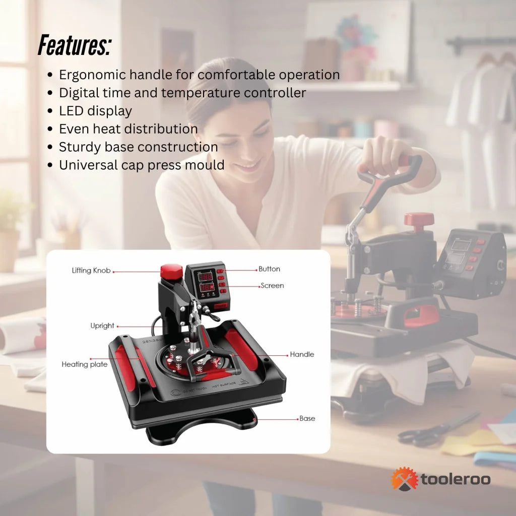Heat Press 8-in-1 Combo DIY Hobby Craft Logo Transfer HVT
