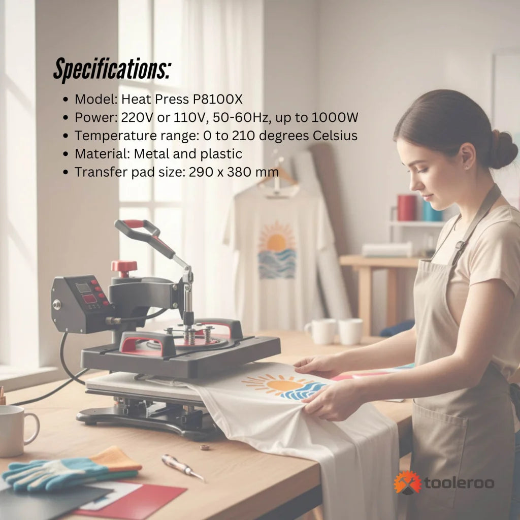 Heat Press 8-in-1 Combo DIY Hobby Craft Logo Transfer HVT