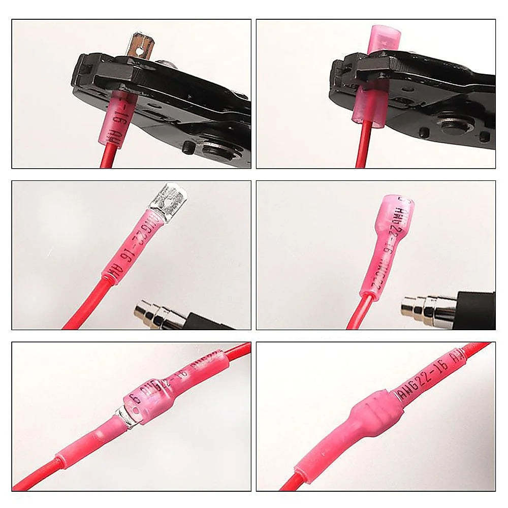 Heat Shrink Spade Connectors 250pc Quick Disconnect Wire