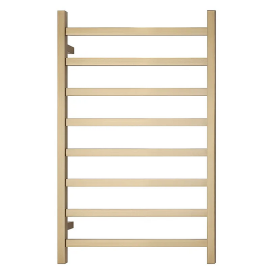 Heated Towel Rack Premium Brushed Gold - 8 Bars Square