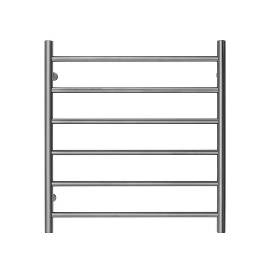 Heated Towel Rack Premium Brushed Nickel - 6 Bars Round