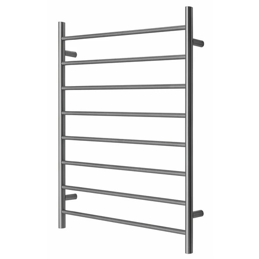 Heated Towel Rack Premium Brushed Nickel - 8 Bars Round