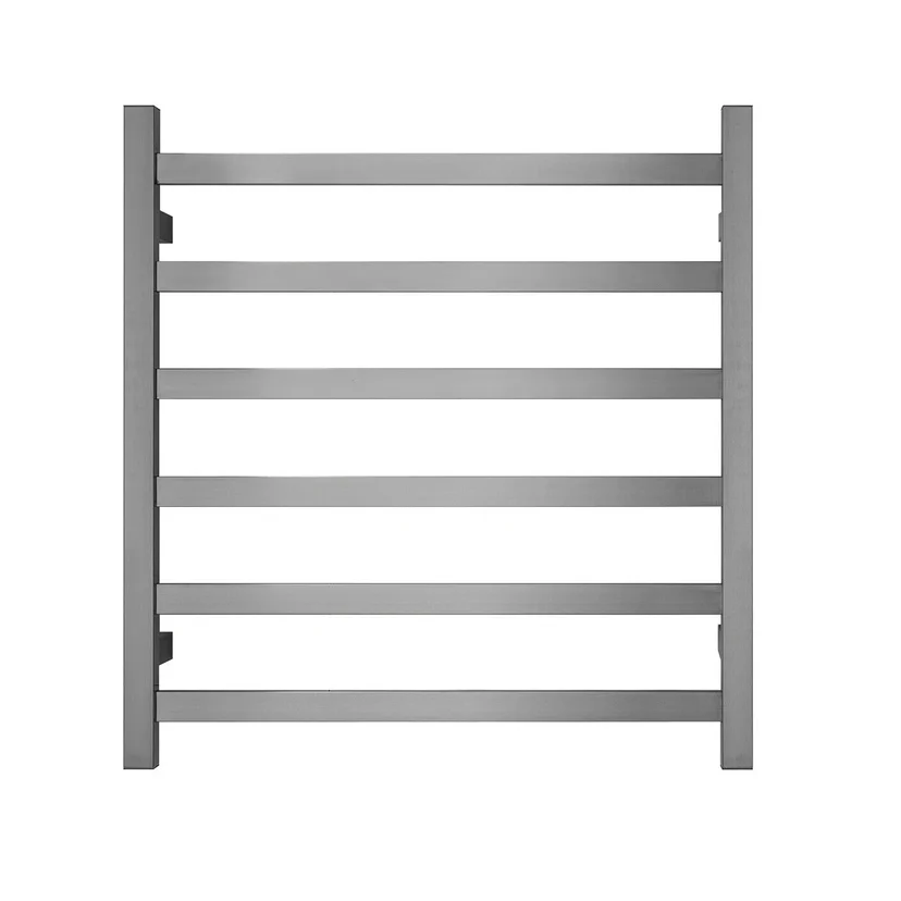Heated Towel Rack Premium Gunmetal - 6 Bars Square Design