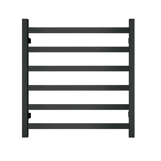Heated Towel Rack Premium Matte Black - 6 Bars Square