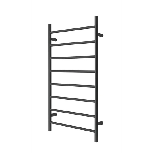 Heated Towel Rack Premium Matte Black - 8 Bars Round Design