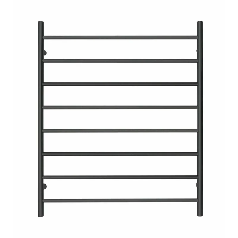 Heated Towel Rack Premium Matte Black - 8 Bars Round Design