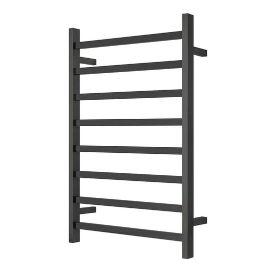 Heated Towel Rack Premium Matte Black - 8 Bars Square