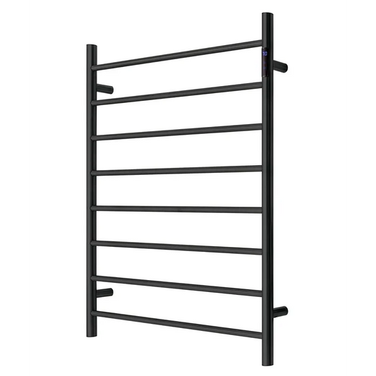 Heated Towel Rack Premium Matte Black with LED Control - 8