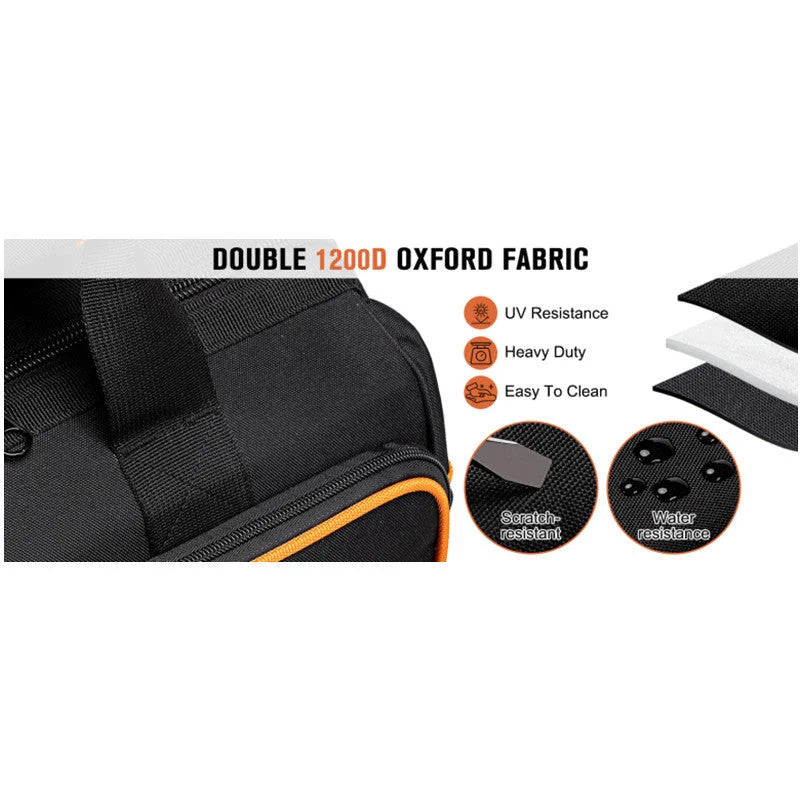 Heavy-Duty 17-Inch Tool Bag with 46 Pockets Waterproof Base