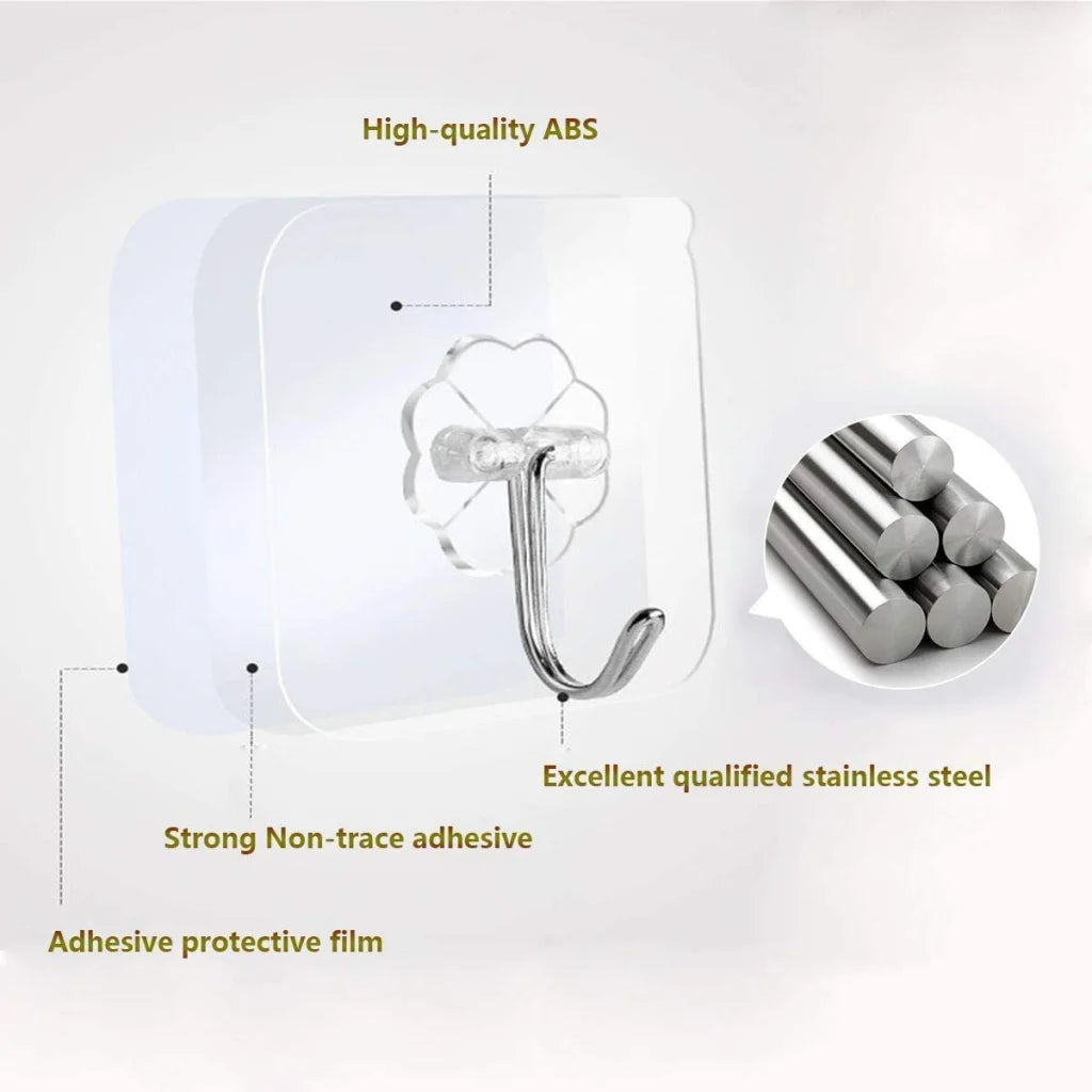 Heavy Duty Adhesive Hooks 24 Packs for Kitchen and Wall