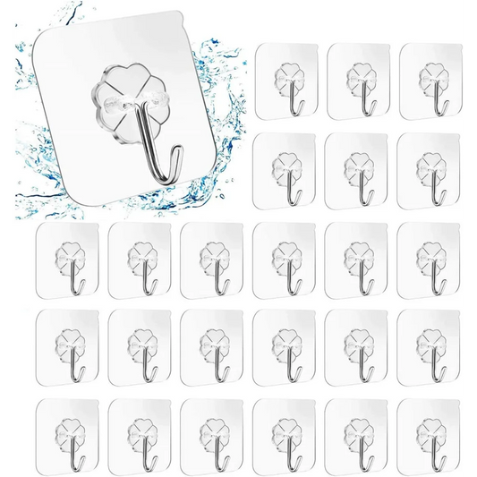 Heavy Duty Adhesive Hooks 24 Packs for Kitchen and Wall